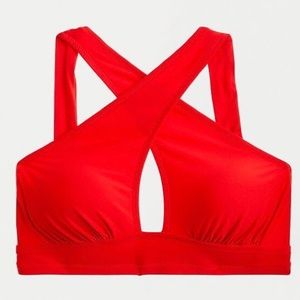 JCREW Bikini Top Crisscross Swim Swimsuit Red NWT